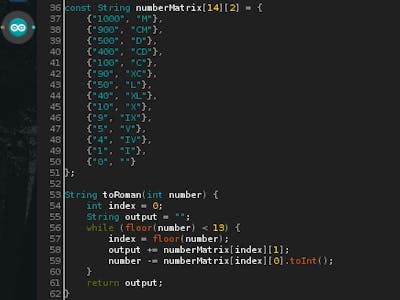 Roman Numeral Converter for Arduino