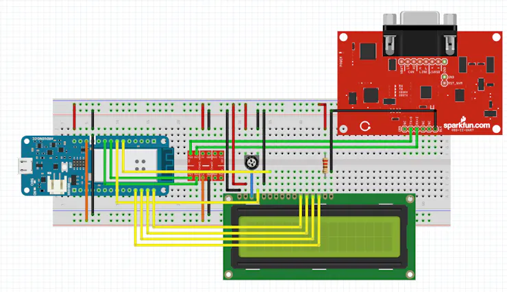 IoT4Car bread board connection, created in Frizling.