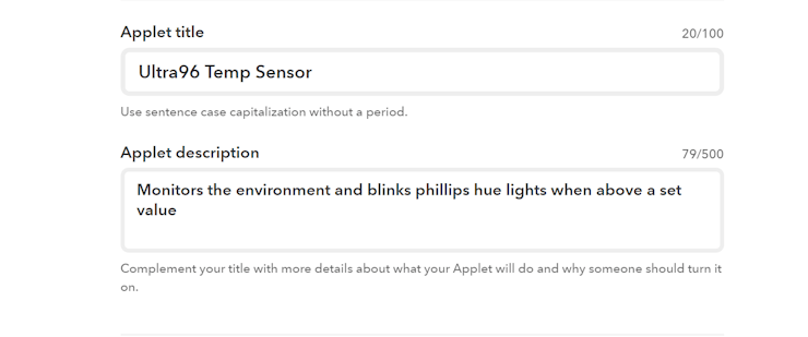 Describing the Applet
