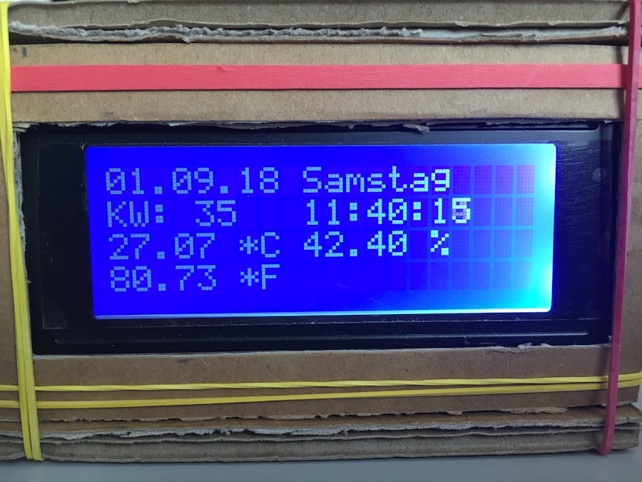 MyLCD20x4 Clock with Value-Added Information - SHT31-D