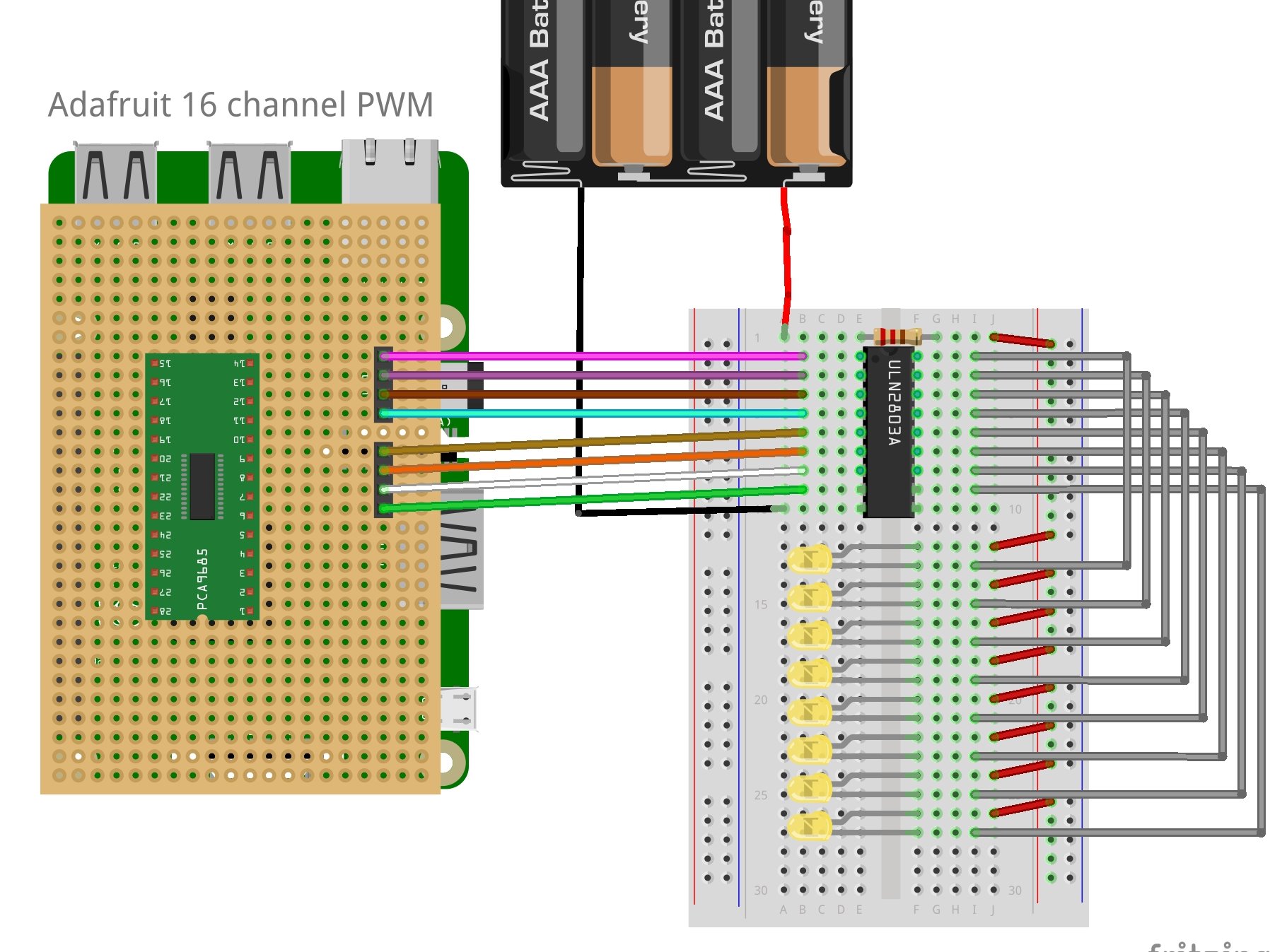 16ChannelPWMControllerI2CRPiPCA9685 Hackster.io