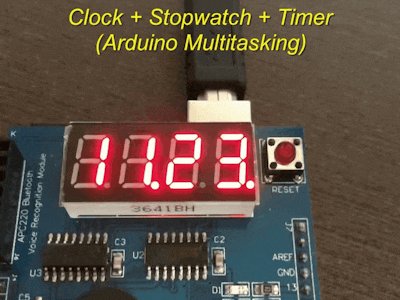 Arduino Mutitasking: Clock + Stopwatch + Timer