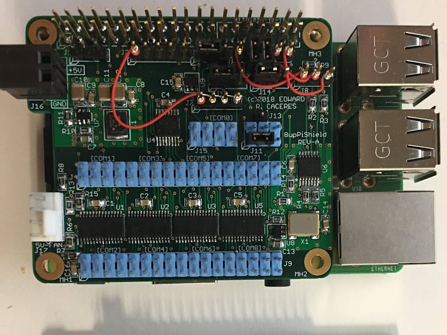 8upPiShield - Octal serial expansion board