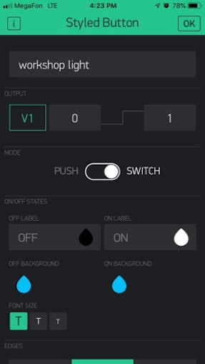Widget settings