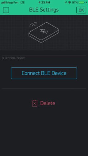 BLE widget settings