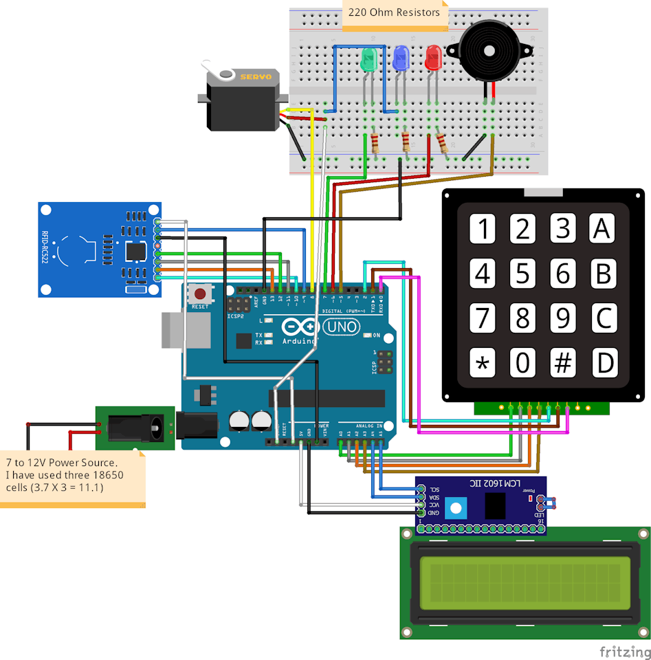 Rfid And Keypad Based Door Lock Using Arduino Hackster Io