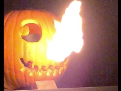 IoT Halloween Jack-O-Lantern Flamethrower Using ESP8266