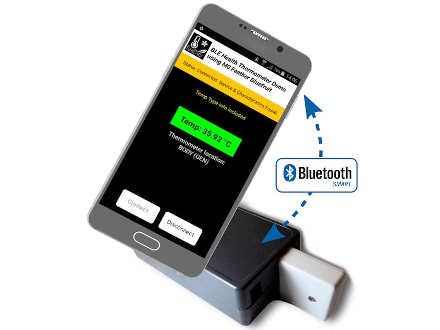 BLE Infrared Thermometer Using Feather M0 Bluefruit LE Board