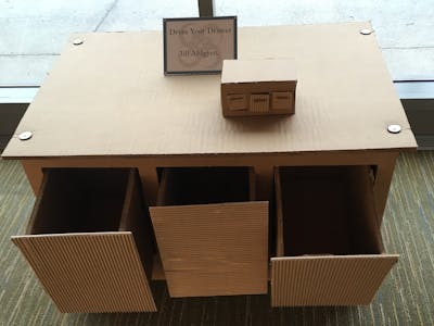 Cardboard Furniture: table with drawers