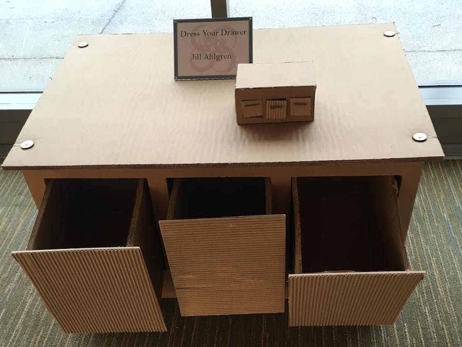Cardboard Furniture: table with drawers