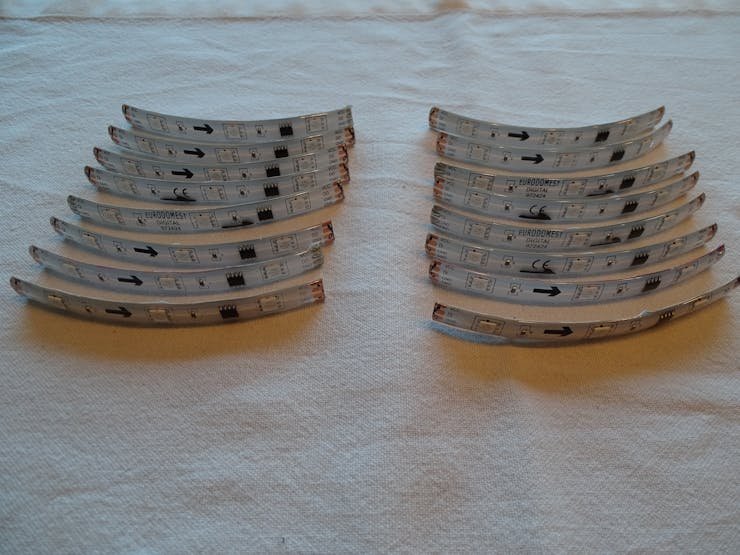 2 * 8 segments of LED strip