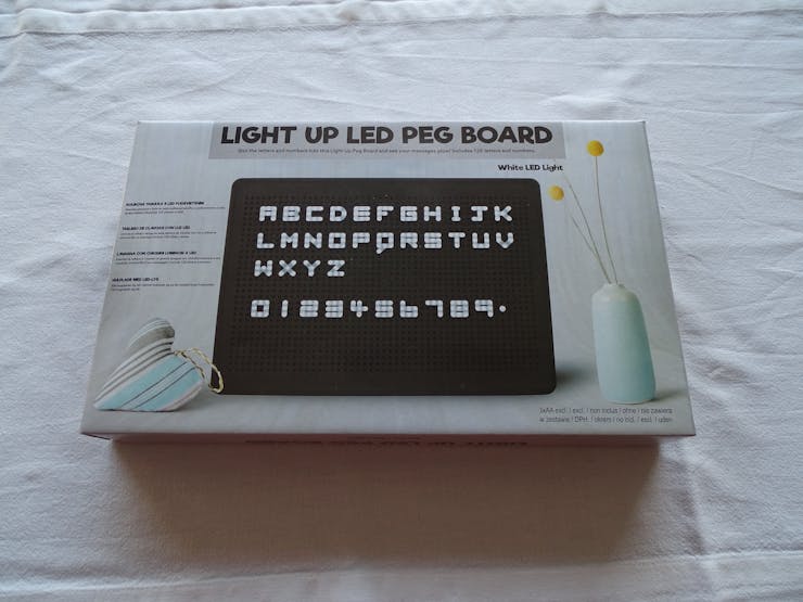 The Peg Board from ACTION modified and used for the housing of the 7-segment display