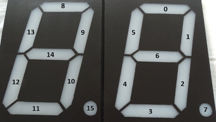 Numbering of the LED segments 