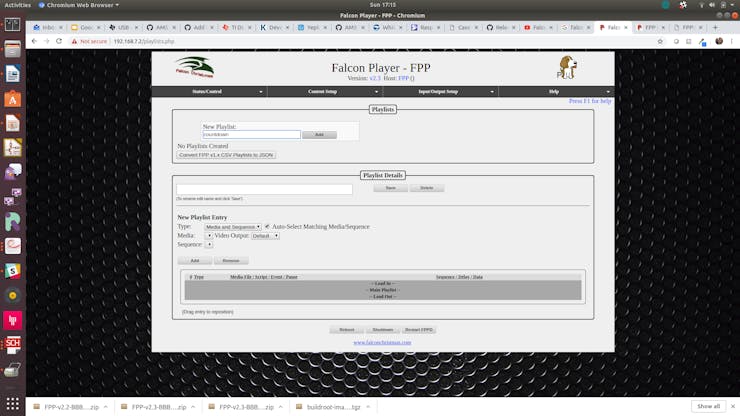 Status/Control->Status Page