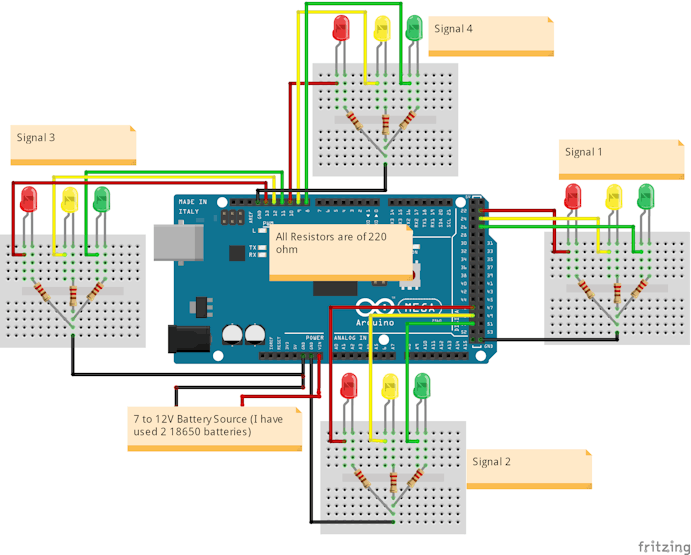 How to Build an Arduino Traffic Light Controller | 4-Way - Hackster.io
