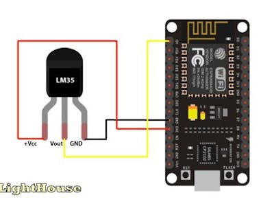 NodeMCU Connecting LM35-Based Temperature Monitoring System