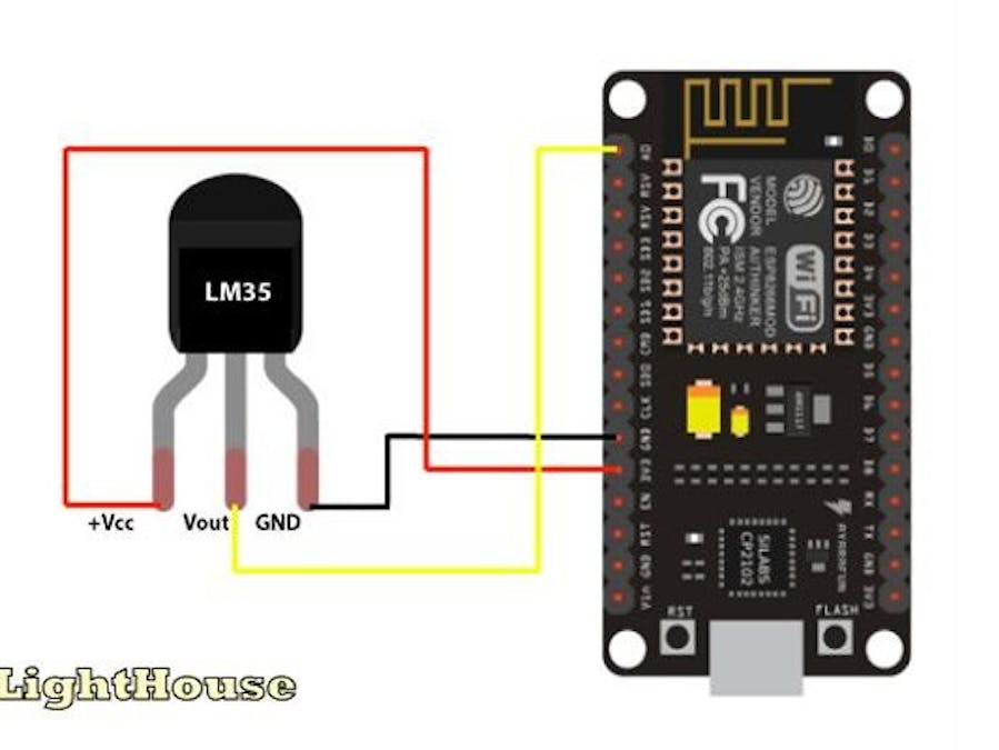 NodeMCU Connecting LM35-Based Temperature Monitoring System