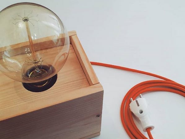 Voice Controlled Wooden Edison Lamp - Question Price $5