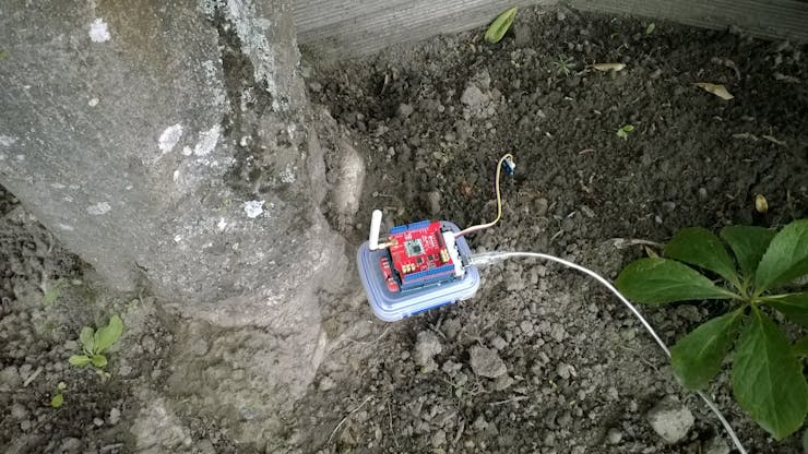Duino device deployed in my yard for testing
