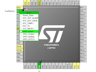 STM32F0 Push Button to Switch ON LED
