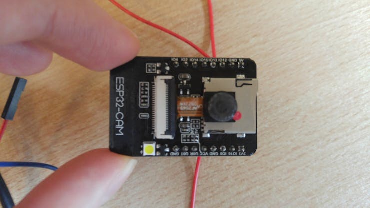 ESP32-CAM with camera connected