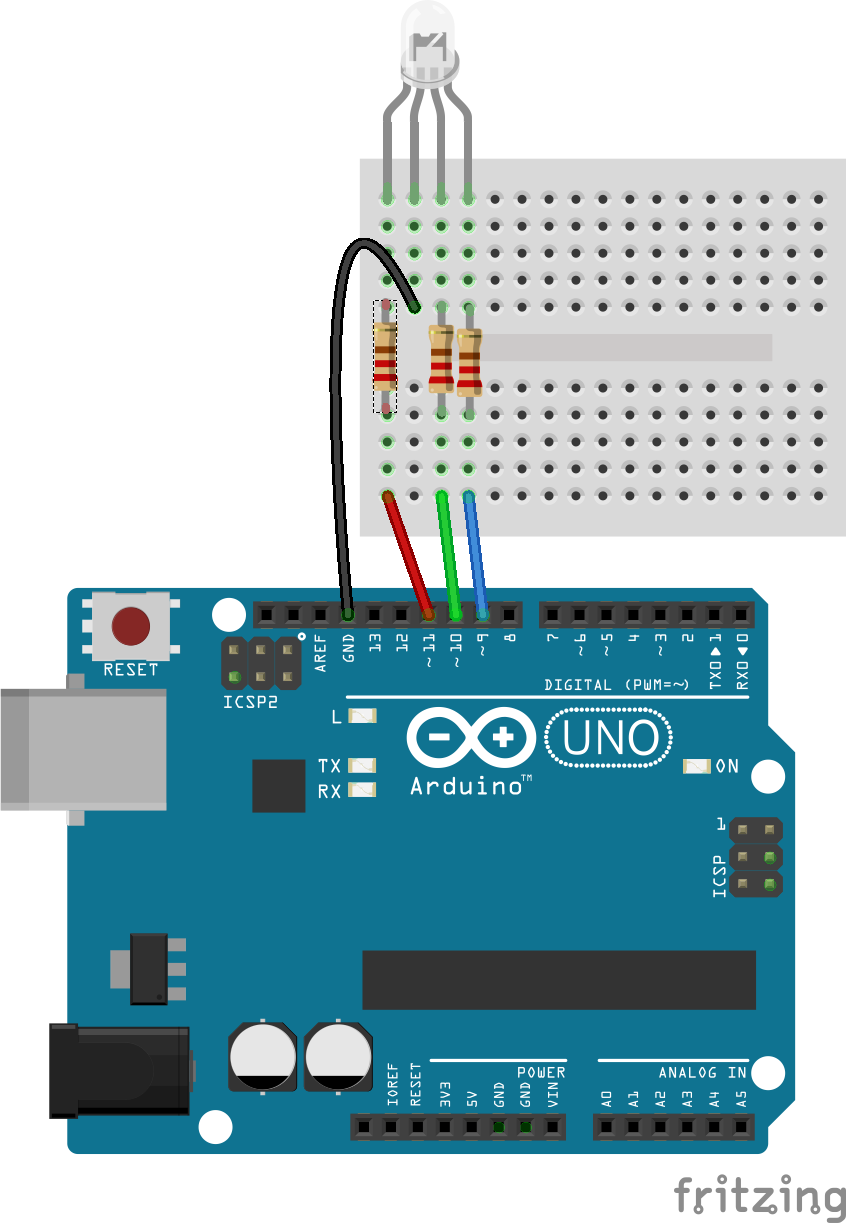 How to use an RGB LED in arduino
