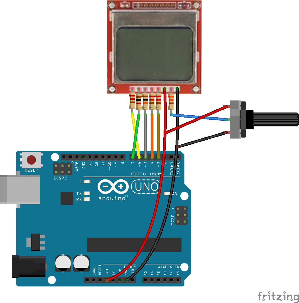 Nokia 5110 Lcd With Arduino Uno