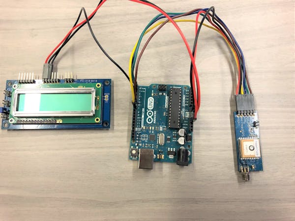 GPS Tracking System with Arduino Uno and Digilent PmodGPS Circuit Diagram