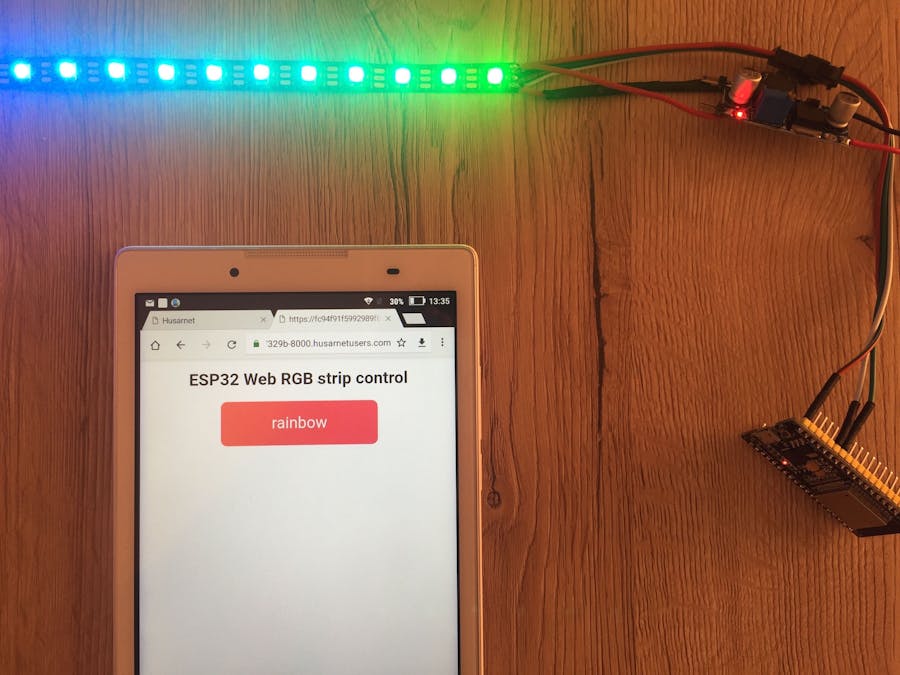 Internet Controlled LED Strip Using ESP32 + Arduino