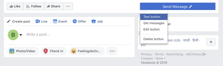 Click on Test button to Test your bot