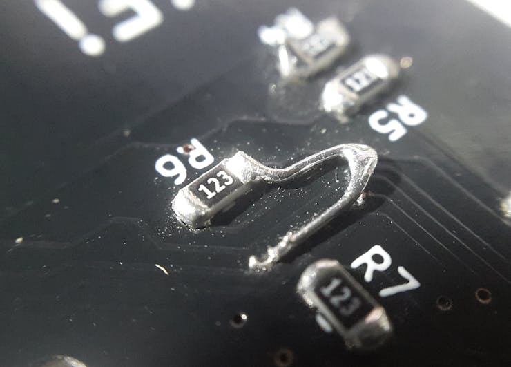 re-routed PCB trace