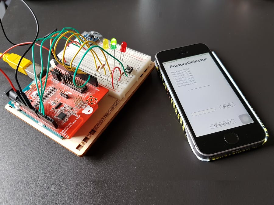 A Posture Detector Sending Bluetooth Data to a Cordova App