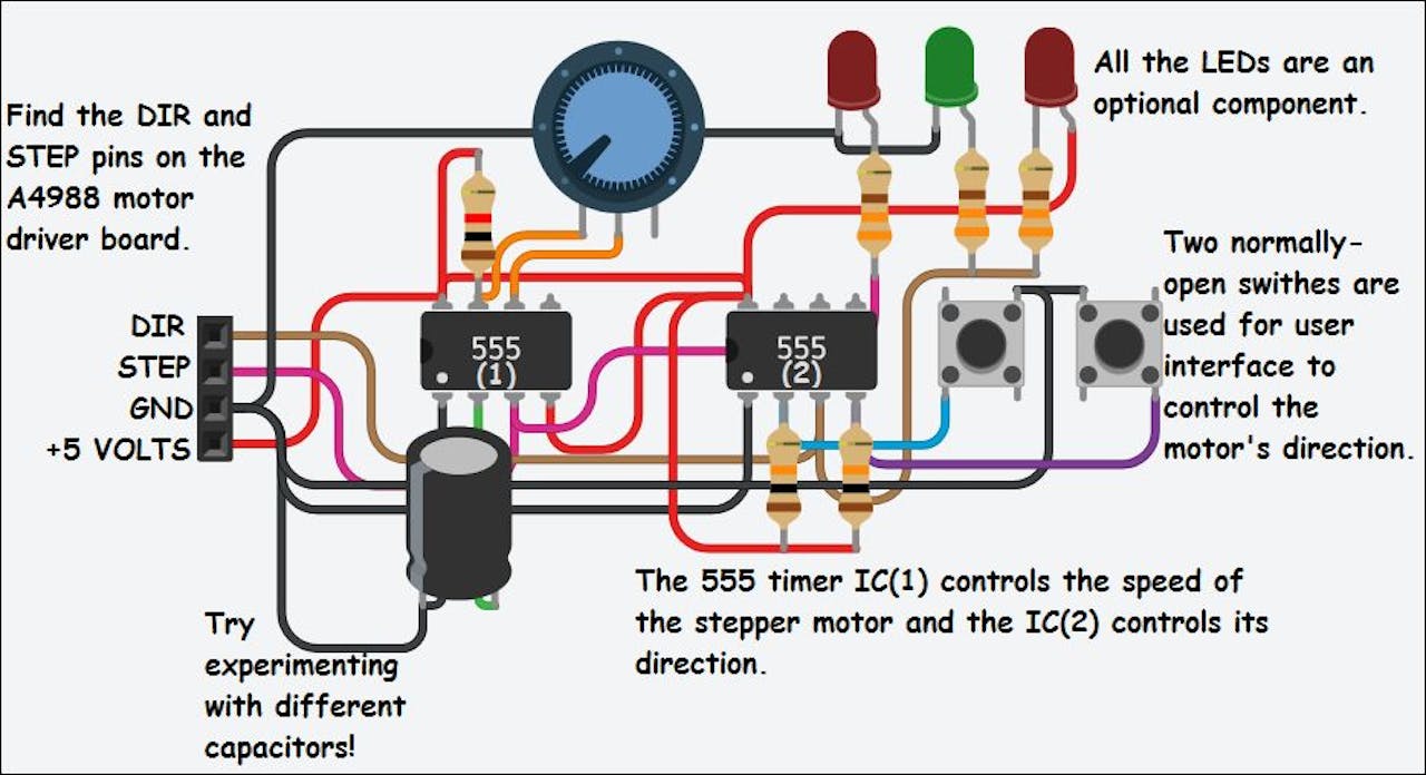 Run a Stepper Motor Without a Microcontroller! - Hackster.io