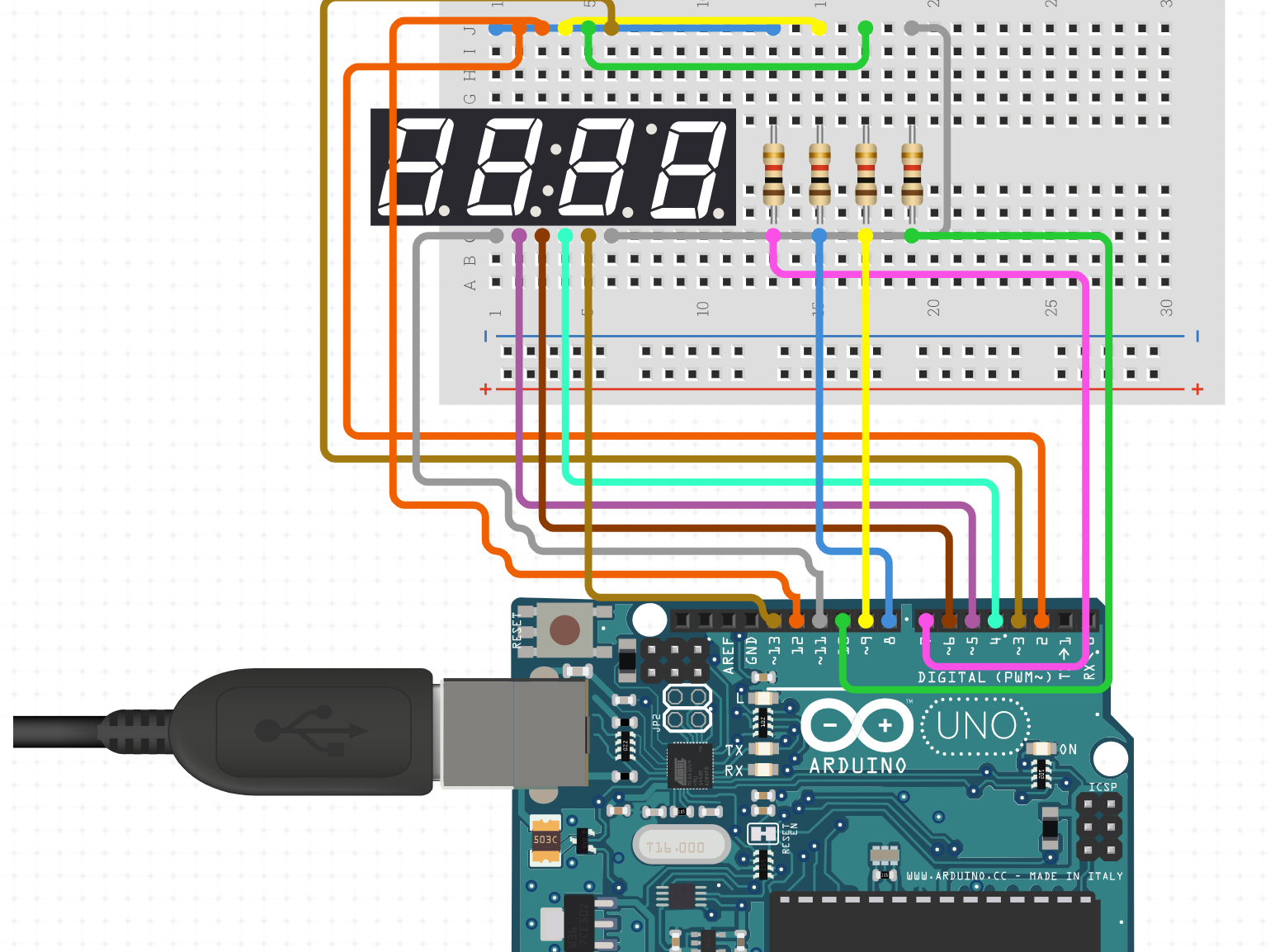 Interfacing A 4-Digit 7-Segment Display - Arduino Project Hub