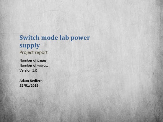 Switch Mode Lab Power Supply