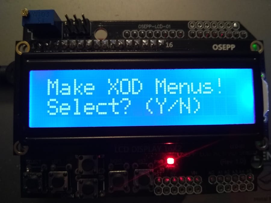 Code-Free LCD Menu Generation Using XOD