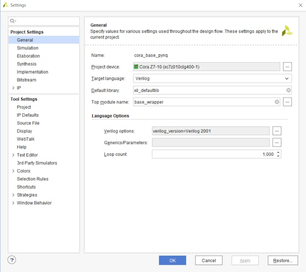 Changing the project device