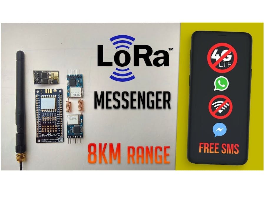 LoRa Messenger for Two Devices for Distances Up to 8km