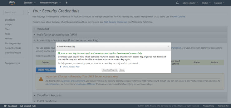 Generating access keys