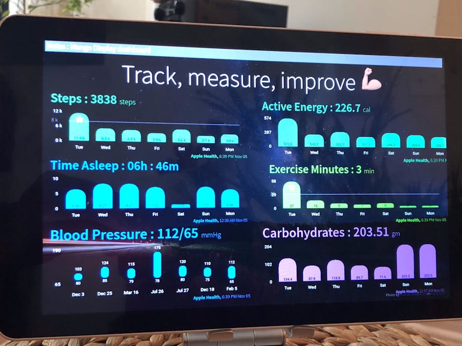 Raspberry Pi Health Dashboard Works w/ Fitbit & Apple Health