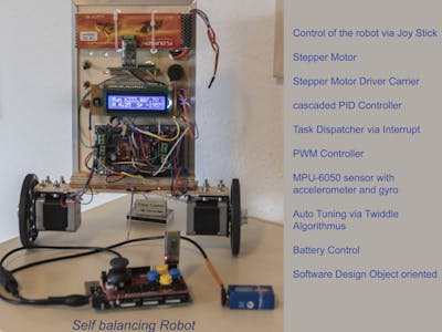 two wheeled self balancing robot with stepper motor.