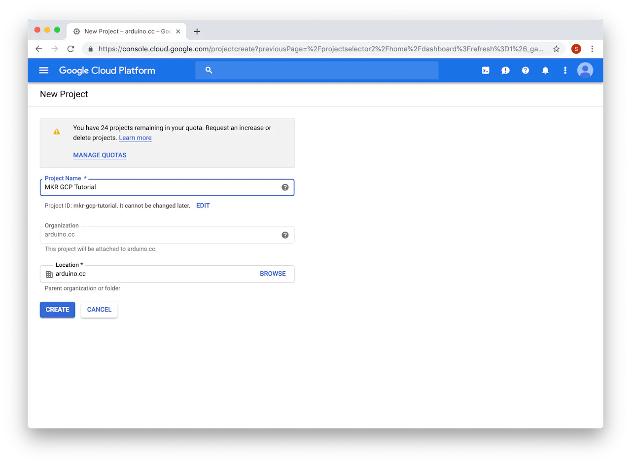 arduino create project hub