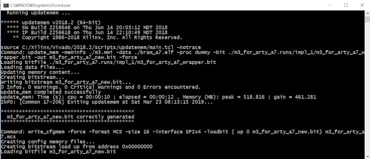 The batch file running