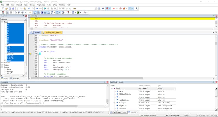 Debugger stopping at program entry