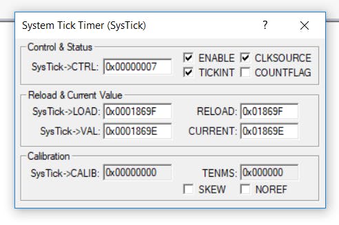 System Tick Viewer in Debug view (J-LINK or Arm DAP required)