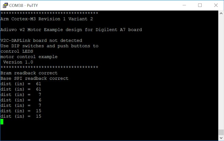 PmodMAXSONAR Output