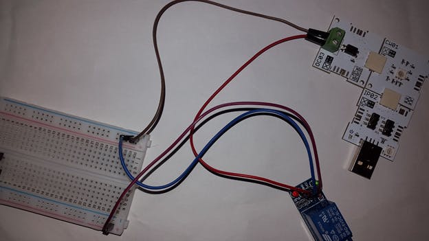 Connections of Signal, GND and VCC pins of Relay module