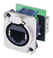 etherCON Panel Mount RJ45 Receptacle with Feed Through Connection, 8 pin