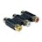 RCA Female to Female Coupler, 3 Way