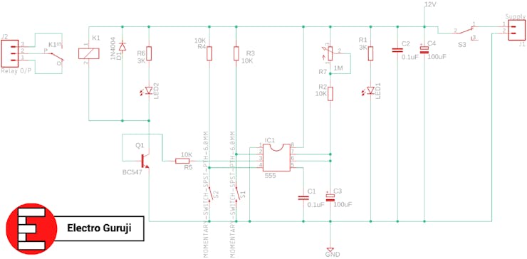 555 Timer Circuit Schematic